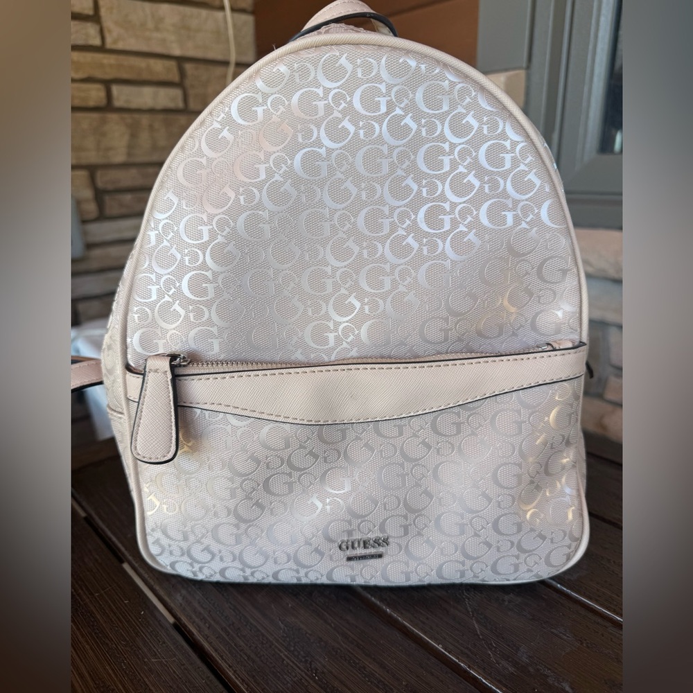 GUESS Beige Monogram Backpack